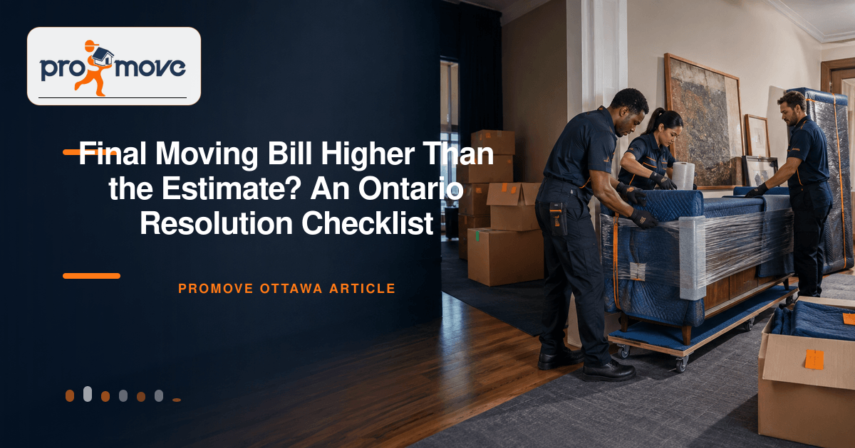 Final Moving Bill Higher Than the Estimate? An Ontario Resolution Checklist, ProMove Ottawa featured guide image