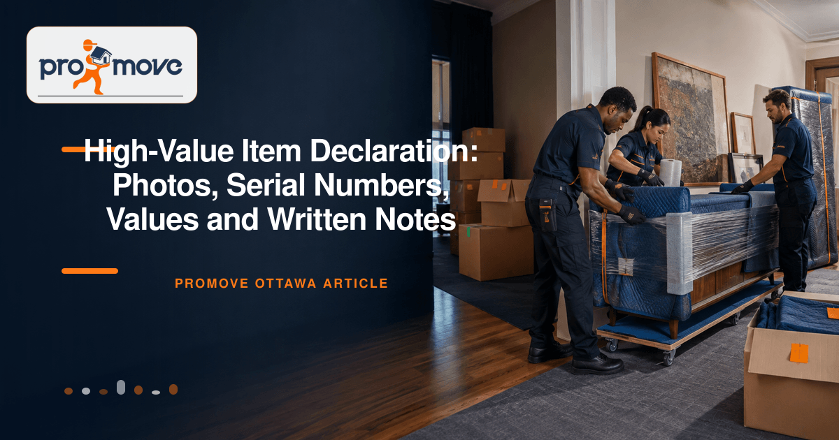 High-Value Item Declaration: Photos, Serial Numbers, Values and Written Notes, ProMove Ottawa featured guide image