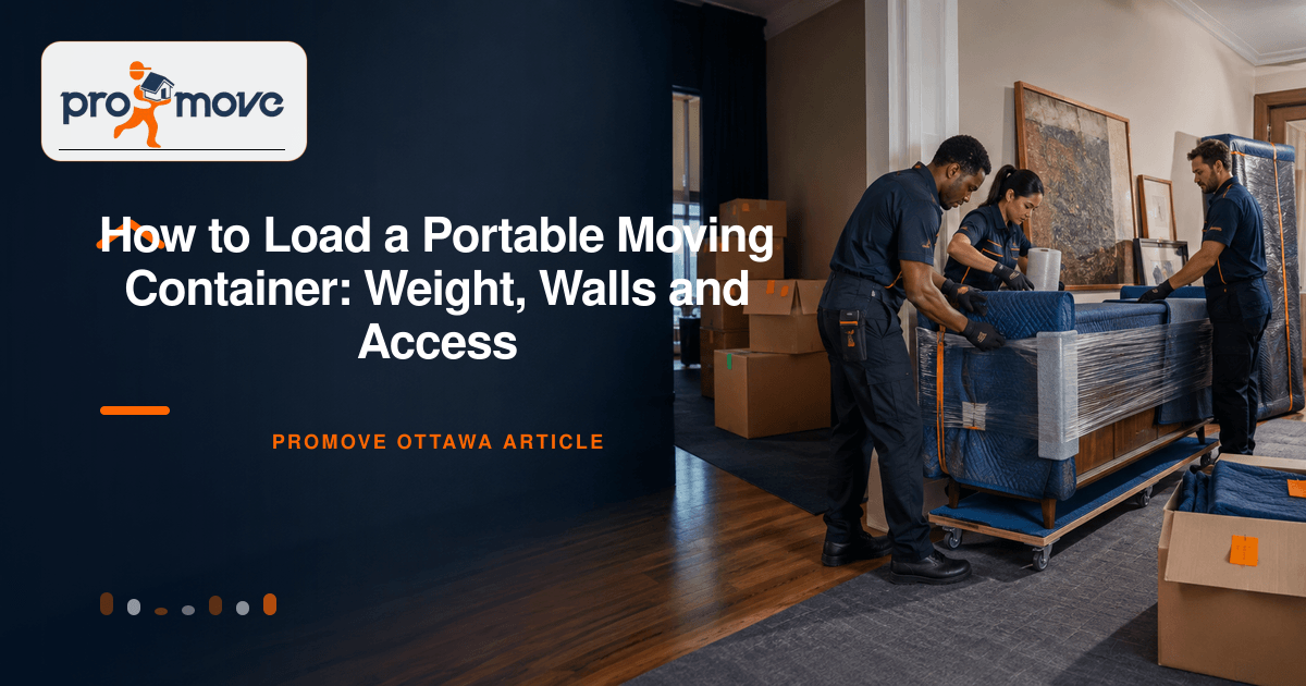 How to Load a Portable Moving Container: Weight, Walls and Access, ProMove Ottawa featured guide image