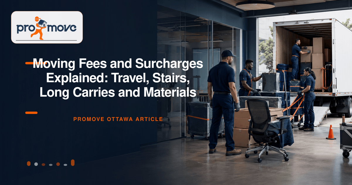 Moving Fees and Surcharges Explained: Travel, Stairs, Long Carries and Materials, ProMove Ottawa featured guide image