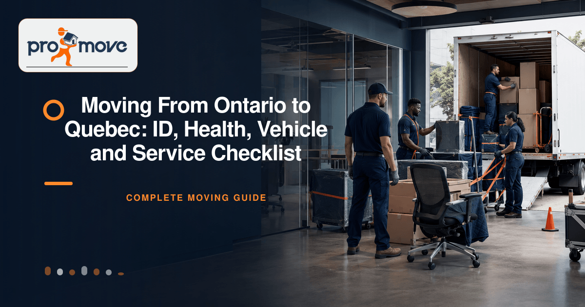 Moving From Ontario to Quebec: ID, Health, Vehicle and Service Checklist, ProMove Ottawa featured guide image