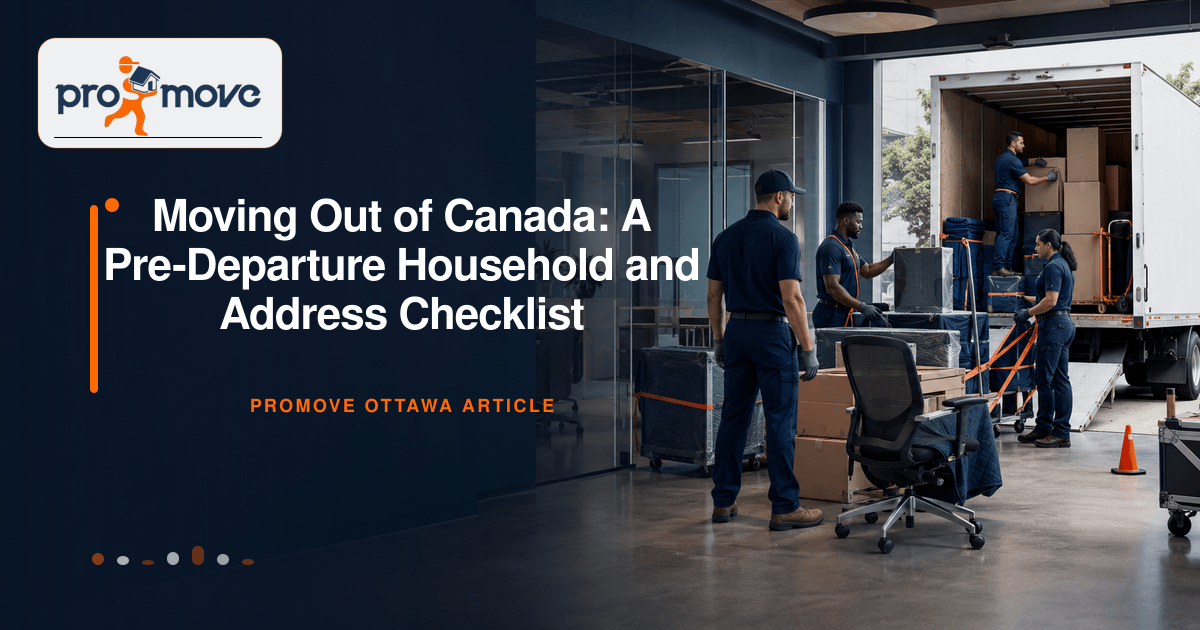 Moving Out of Canada: A Pre-Departure Household and Address Checklist, ProMove Ottawa featured guide image
