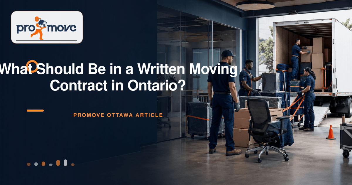 What Should Be in a Written Moving Contract in Ontario?, ProMove Ottawa featured guide image